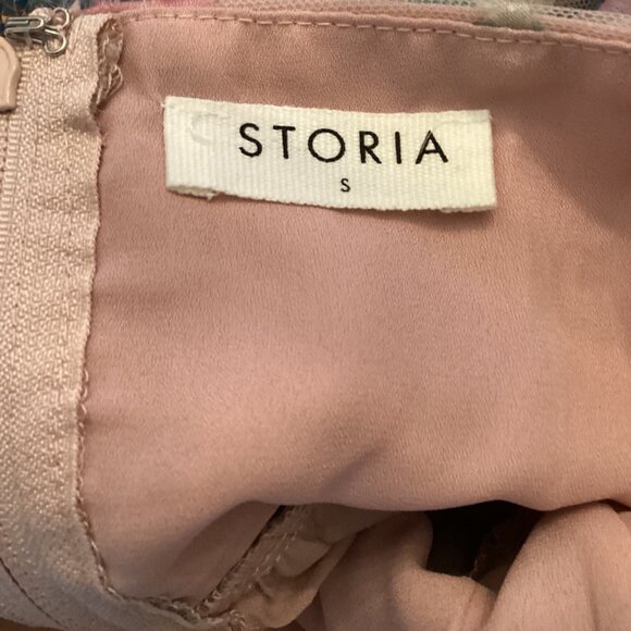 Storia Womens Dress Size Small Stacy Sequins Floral Puff Sleeve Babydoll - Picture 10 of 11